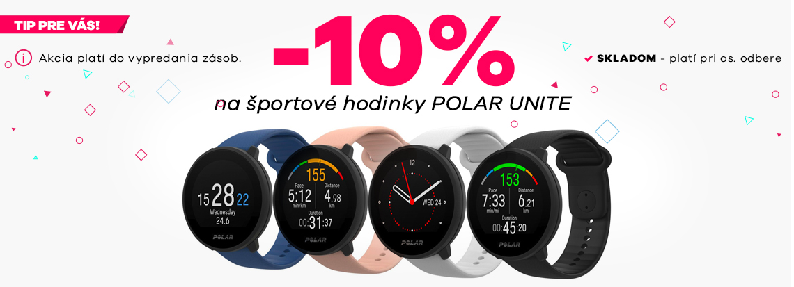 Objednaj si v 10% zľave hodinky POLAR UNITE na našom eShope, alebo si ich môžeš kúpiť na recepcii v Optime, či Cassovii. Pomôžeme vám ich nastaviť a vysvetlíme ako sa merať na naších tréningoch.